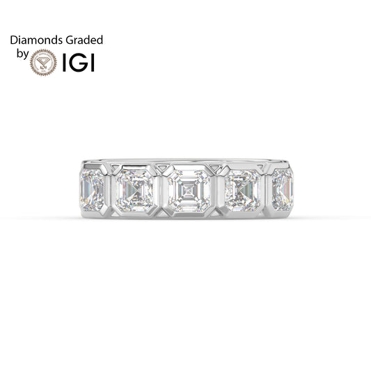 2ct Asscher Cut Five-Stone Lab Diamond Men’s Ring - E/VVS Platinum