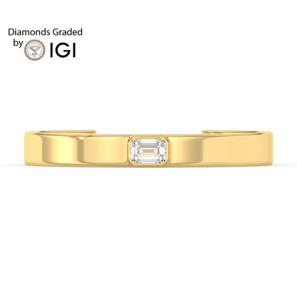 3ct Emerald Lab Diamond Cuff Bracelet E/VVS 18K Gold