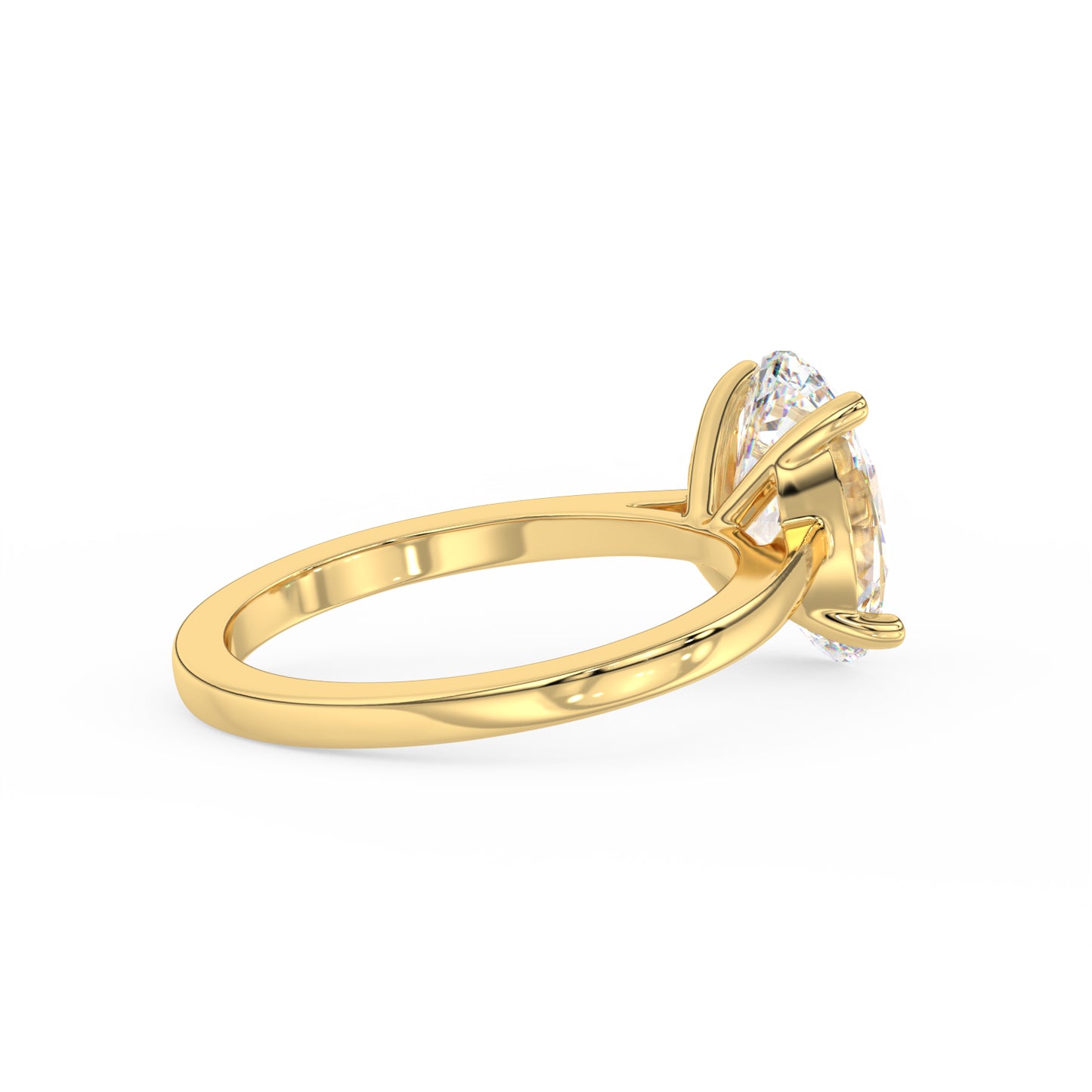 4ct Oval Lab Diamond Solitaire Engagement Ring - E/VVS 18K Gold